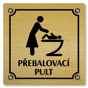 Přebalovací pult, 80x80mm, zlatá, Kansas